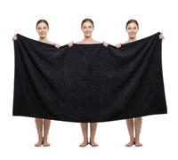 REDKISS 1-Pack Jumbo Bath Sheet-100 x 200cm Microfibre Towel for Bathroom | Extra Large & Lightweight, Quick-Dry, Super Soft & Absorbent, Perfect to Wrap Yourself in,Black