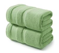 REDKISS 100% Cotton Bath Towels Set of 2, Extra Large Bath Sheets 35 X 70 Inches, 800 GSM, Quick Dry, Ultra Soft & Super Absorbent Bathroom Towel Sets for Bathroom, Gym, Spa, Pool & Hotel, Green