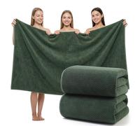 REDKISS Pack of 2 Jumbo Bath Sheets, 40 x 80 Inches Microfiber Bath Towels for Bathroom, Extra Large & Lightweight, Quick-Dry, Super Soft & Highly Absorbent, Perfect to Wrap Yourself in, Olive Green