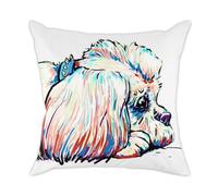 Redland Art Cute Pet Shih Tzu Dog Pattern Throw Pillow Covers Cotton Polyester Cushion Cover Cases Pillowcases Sofa Home Decor 18”x 18”Inch (45 x 45cm)