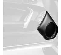 RedlineGoods door speaker bezel cover compatible with Toyota GT86 2012-20. Tailor made - not universal! Genuine top-grade Italian Black leather with Silver thread