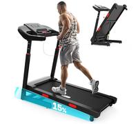 REDLIRO Treadmill with Auto Incline 15% - 160 kg - Foldable - Running Auto Incline 3.0Hp Treadmill for Home - Adjustable Handrail Height - Equipped with App Voice Control and Bluetooth Speaker