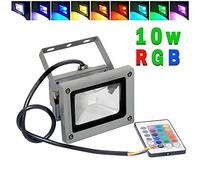 Redlution 10W RGB Led Floodlight with Remote Control,16 Colour Changing,Waterproof IP65 Energy Saving Security Light