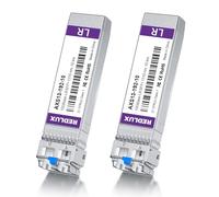 REDLUX 10G SFP+ LR Singlemode Module, 1310nm, Dual LC Connector, 10GBase-LR Fiber Module Compatible for Cisco SFP-10G-LR, Meraki MA-SFP-10GB-LR, Ubiquiti UF-SM-10G, Mikrotik, Fortinet, 10KM, 2Pacs