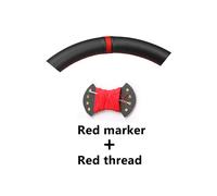 (RedMark RedThread) Black Suede Leather Car Steering Wheel Cover for Volkswagen Golf 6 GTI