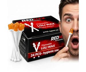 RedMax Professional Disposable Loli Wax Kit for Nose and Ear Hair Removal 24 Piece Hygienic Single Use Applicator Sticks Quick Painless Mens Grooming Set