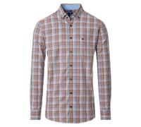 Redmond Men's Long Sleeve Comfort Fit Blue Orange Checked Shirt 252005111 210