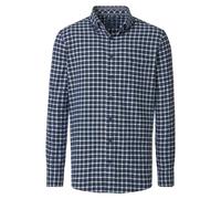 Redmond Men's Long Sleeve Comfort Fit Blue White Checked Shirt 252105111 100