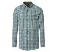 Redmond Men's Long Sleeve Comfort Fit Green Blue Checked Shirt 252005111 600