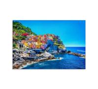 Redmushroom Port of The Five Towns in The Mediterranean Music Canvas Posters for Bedroom Wall Art Decor Posters & Prints 24x36inch(60x90cm) Unframe-style