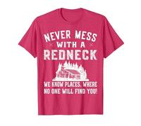 Redneck Costume - Never Mess with a red Neck T-Shirt, Men, Red Heather, XX-Large