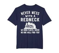 Redneck Costume - Never Mess with a red Neck T-Shirt, Men's Big and Tall, Navy Blue, 5X Tall