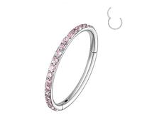 REDNITY 20G 18G 16G 14G Hinged Nose Ring Hoop 316L Surgical Steel, Septum Clicker Cartilage Earrings with CZ, Diameter 6mm to 12mm, Silver, Black, Gold, Rose Gold, Rainbow, Cubic Zirconia, cubic