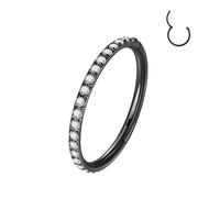 REDNITY 20G 18G 16G 14G Hinged Nose Ring Hoop 316L Surgical Steel, Septum Clicker Cartilage Earrings with CZ, Diameter 6mm to 12mm, Silver, Black, Gold, Rose Gold, Rainbow, Cubic Zirconia, cubic
