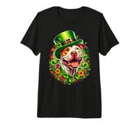 Rednose Pitbull Dog St Patricks Day Artwork Premium T-Shirt