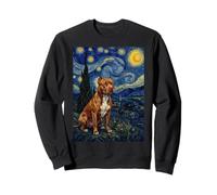 Rednose Pitbull Dog Van Gogh Starry Night Sweatshirt