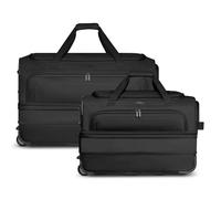 Redolz Duffle Essentials 2-wheel travel bag set 2 pcs M+L with stretch fold black