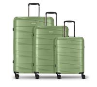 REDOLZ Essentials 10 + BC, Green-metallic, Kofferset (3-teilig), Hard shell trolley with swivel castors