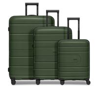 Redolz Essentials 11 4 wheels Suitcase set 3-piece with expansion pleat green
