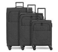 Redolz Essentials 12 THREE SET 4 wheels Suitcase set 3-piece with expansion pleat black