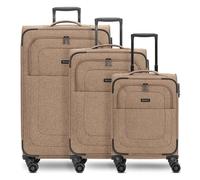 Redolz Essentials 12 THREE SET 4 wheels Suitcase set 3-piece with expansion pleat brown