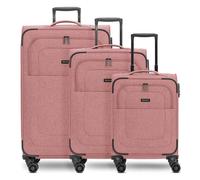 Redolz Essentials 12 THREE SET 4 wheels Suitcase set 3-piece with expansion pleat pink