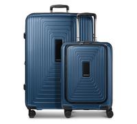 Redolz Essentials 14 4-wheel suitcase set 2 pcs. laptop compartment with expansion fold blue