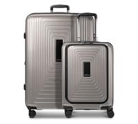 Redolz Essentials 14 4-wheel suitcase set 2 pcs. laptop compartment with expansion fold gray