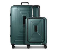 Redolz Essentials 14 4-wheel suitcase set 2 pcs. laptop compartment with expansion fold green