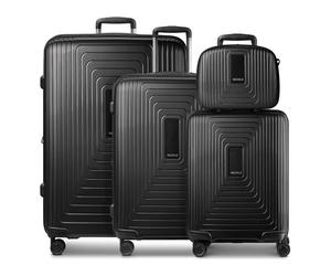 Redolz Essentials 14 4-wheel suitcase set + beauty case 4 pcs. with stretch fold black