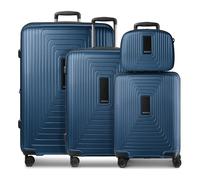 Redolz Essentials 14 4-wheel suitcase set + beauty case 4 pcs. with stretch fold blue