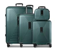 Redolz Essentials 14 4-wheel suitcase set + beauty case 4 pcs. with stretch fold green
