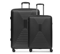 REDOLZ Essentials 14, Black Metallic, 2-SET Trolley M & Trolley L erweiterbar, Hard shell trolley with swivel castors