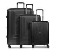 REDOLZ Essentials 14 Regular Items, Black Metallic, 3-SET Trolley+ erweiterbar, Hard shell trolley with swivel castors