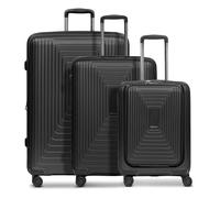 Redolz Essentials 14 4 wheels Suitcase set 3-piece with expansion pleat black