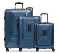 Redolz Essentials 14 4 wheels Suitcase set 3-piece with expansion pleat blue
