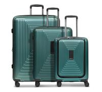 Redolz Essentials 14 4 wheels Suitcase set 3-piece with expansion pleat green
