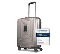 REDOLZ Essentials 14, Coffee Grey Metallic, Kabinen Trolley+ (55 cm) erweiterbar, Hard shell trolley with swivel castors
