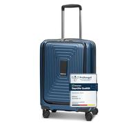 REDOLZ Essentials 14, Dark Blue Metallic, Kabinen Trolley+ Laptopfach (55 cm) erweiterbar, Hard shell trolley with swivel castors