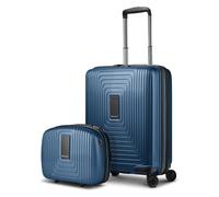 Redolz Essentials 14 suitcase set 2 pcs. cabin trolley with stretch fold & beauty case blue