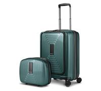 Redolz Essentials 14 suitcase set 2 pcs. cabin trolley with stretch fold + beauty case green
