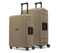 Redolz Essentials 15 4-wheel suitcase set 2-piece with three-point closure brown