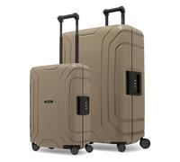 Redolz Essentials 15 4-Wheel Suitcase Set, 2-Piece, with Three-Point Lock brown