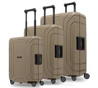 Redolz Essentials 15 4-wheel suitcase set 3-piece with three-point closure gray