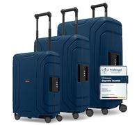Redolz Essentials 15 4-wheel suitcase set 3-piece with three-point closure blue
