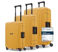 REDOLZ Essentials 15 Regular Items, dunkelgelb, Kofferset (3-teilig), Hard shell trolley with swivel castors