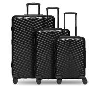 Redolz Essentials 18 4 wheels Suitcase set 3-piece with expansion pleat black