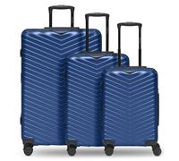 Redolz Essentials 18 4 wheels Suitcase set 3-piece with expansion pleat blue