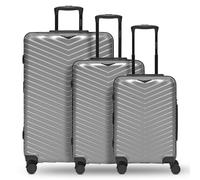 Redolz Essentials 18 4 wheels Suitcase set 3-piece with expansion pleat silver colored