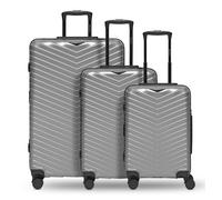 Redolz Essentials 18 4 wheels Suitcase set 3-piece with expansion pleat silver colored